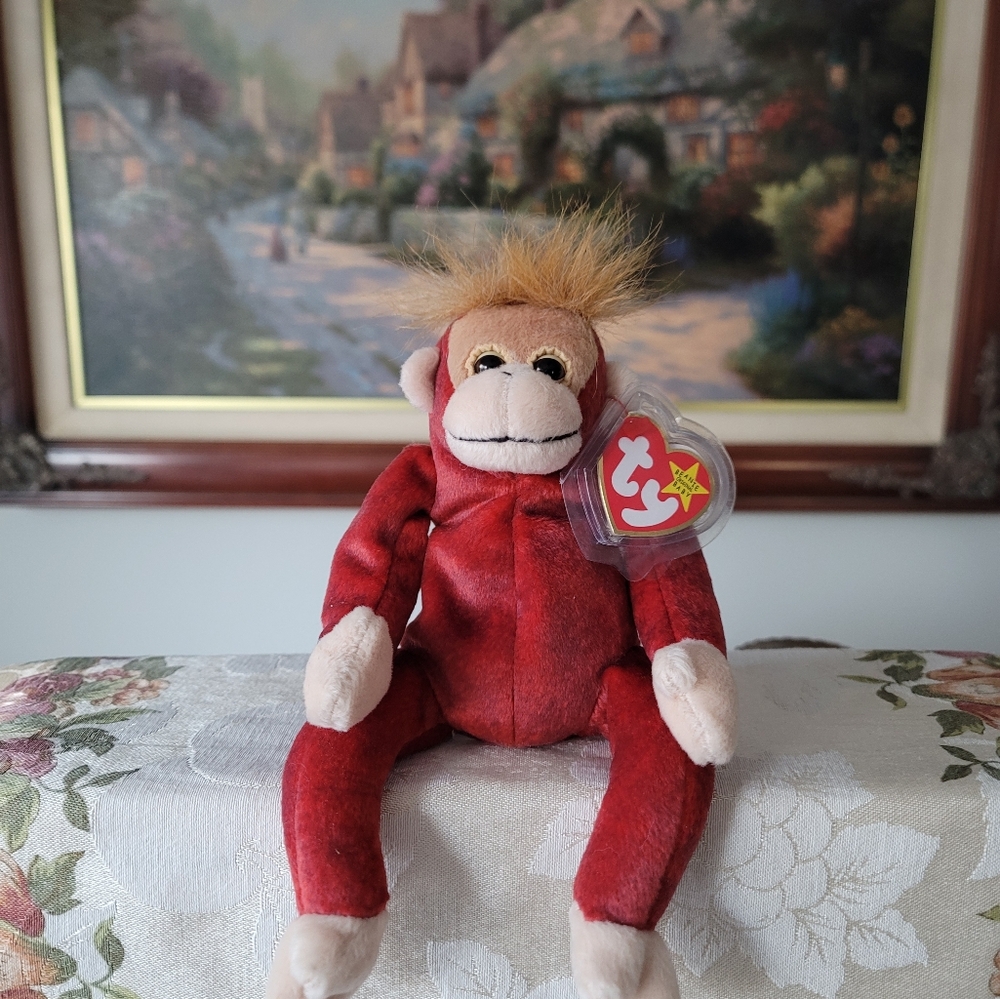 Ty Red Monkey Plush Toy